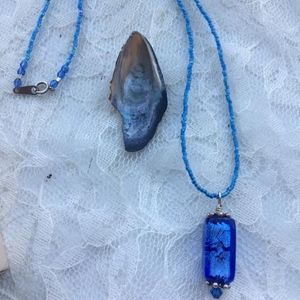 104: Sapphire Venetian Glass Necklace